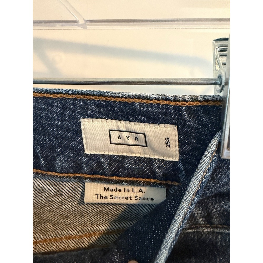 AYR The Secret Sauce Jeans 25S High Rise Wide Leg Blue Denim Made in LA Preppy - Picture 5 of 9